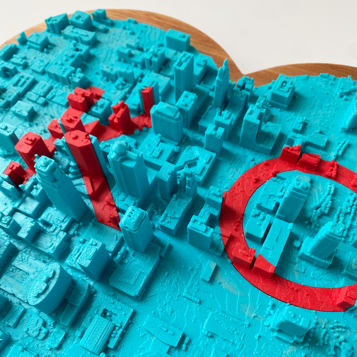 Heart-shaped KC Love | Teal + Red