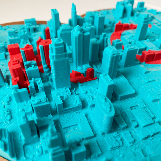 Heart-shaped KC Love | Teal + Red