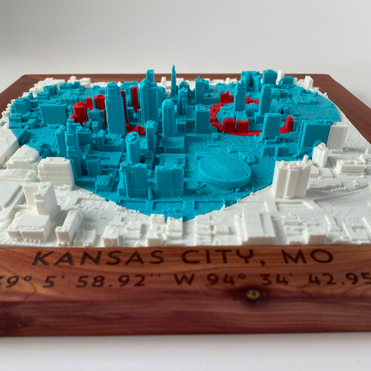 KC Love | Teal + Red - Cedar Frame