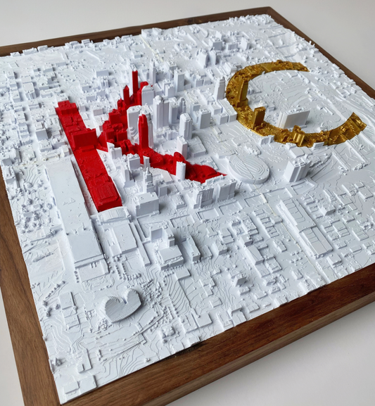 3D Kansas Cityscape with KC Inlay