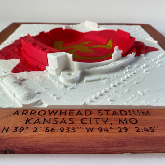 Arrowhead Stadium with Inlay - Cedar
