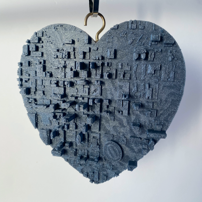 Hanging Heart-Shaped Duality Kansas Cityscape
