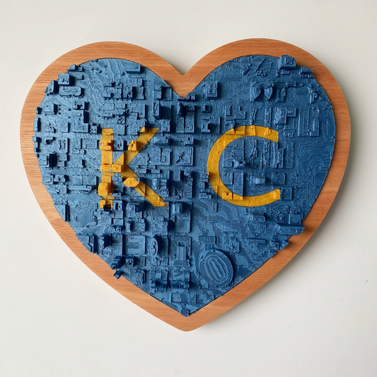 Heart-shaped KC Love | Blue + Gold