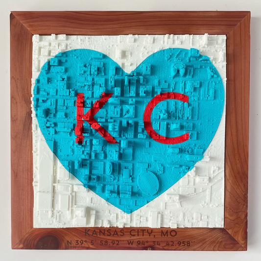 KC Love with Teal/Red Inlay - Cedar