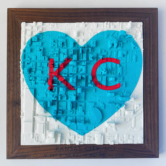 KC Love with Teal/Red Inlay - Walnut