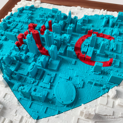 KC Love with Teal/Red Inlay - Cedar