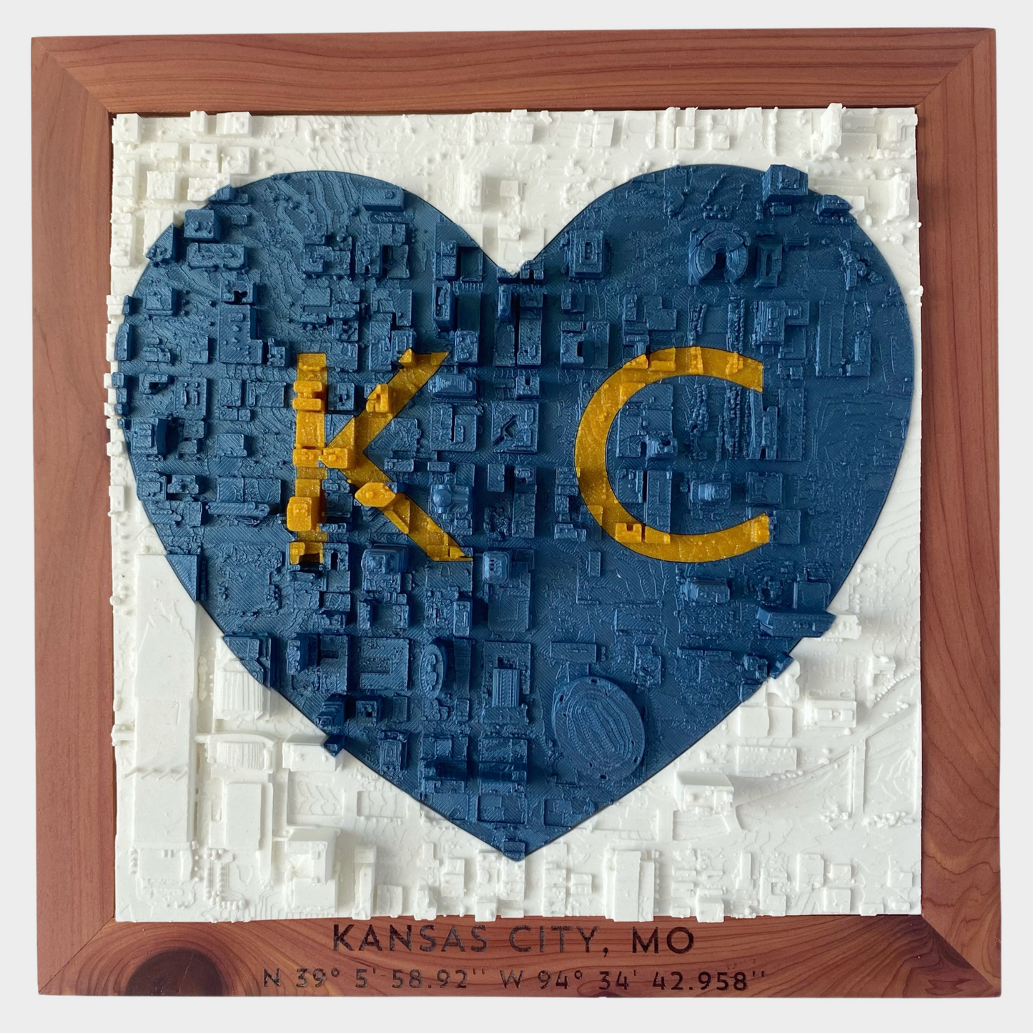 KC Love | Blue + Gold - Cedar Frame