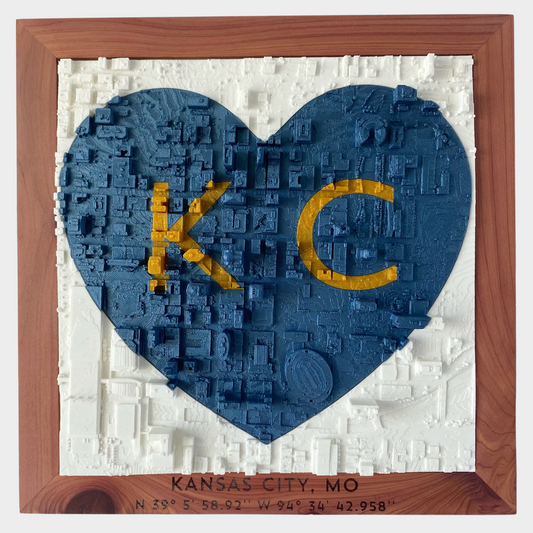 KC Love | Blue + Gold - Cedar Frame