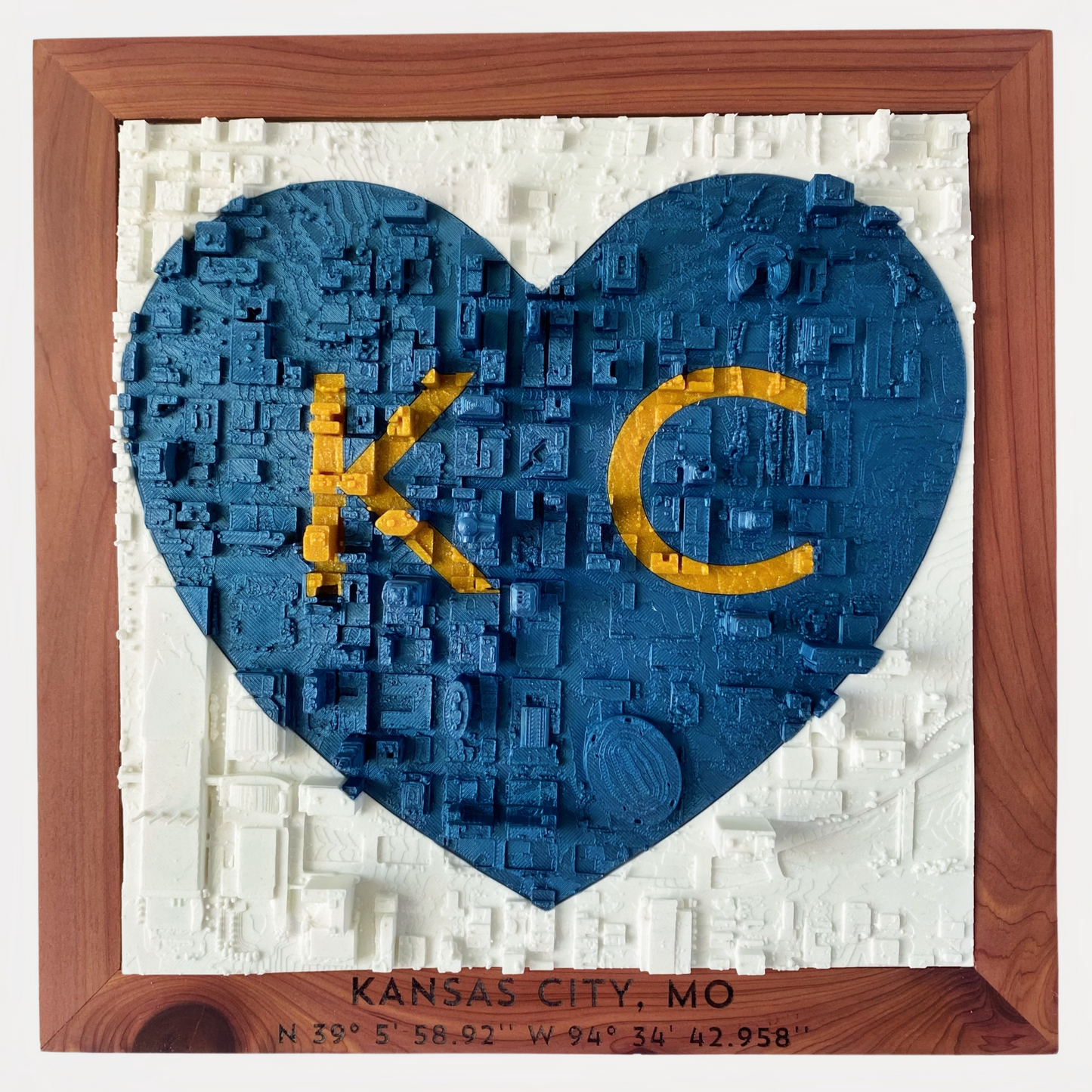 KC Love | Blue + Gold - Cedar Frame