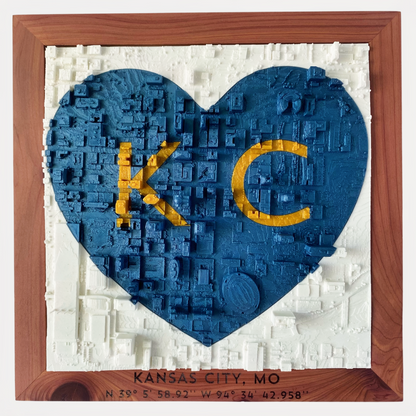 KC Love | Blue + Gold - Cedar Frame