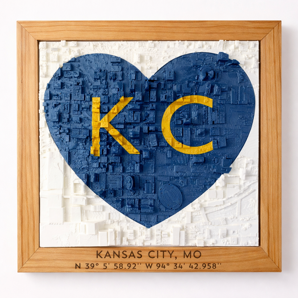 KC Love | Blue + Gold - Cherry Frame