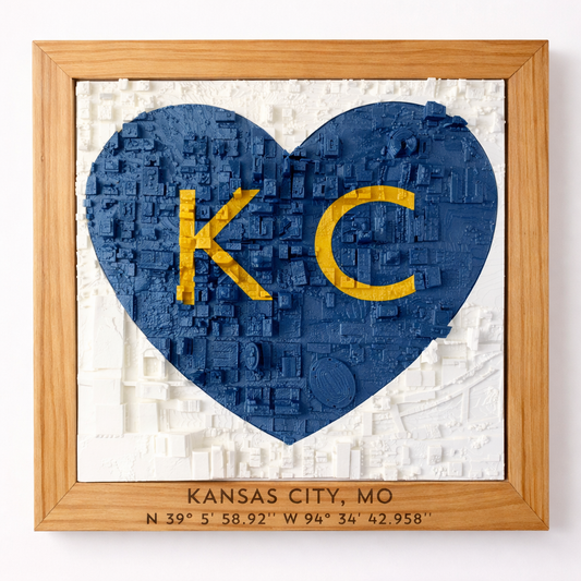 KC Love | Blue + Gold - Cherry Frame