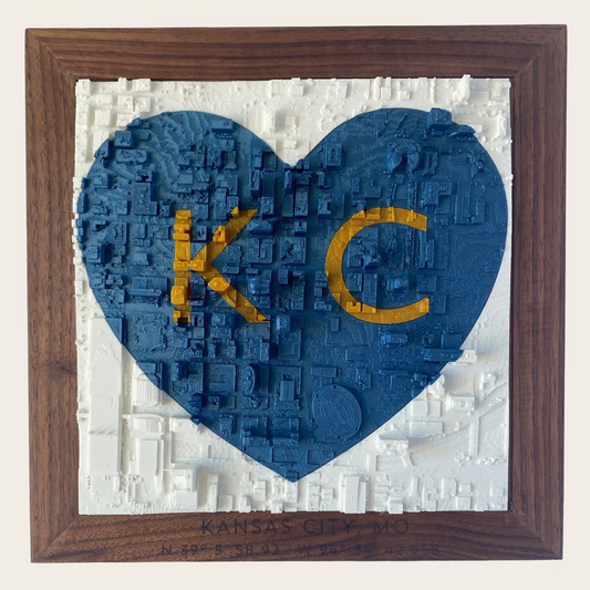 KC Love with Blue/Gold Inlay - Walnut