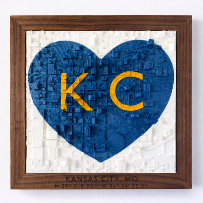 KC Love | Blue + Gold - Walnut Frame