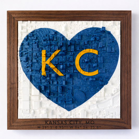 KC Love | Blue + Gold - Walnut Frame