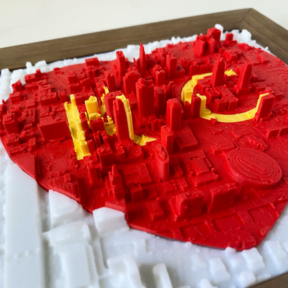 KC Love with Red/Yellow Inlay - Walnut