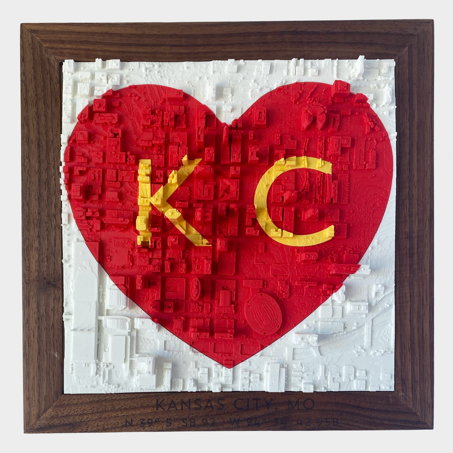 KC Love with Red/Yellow Inlay - Walnut