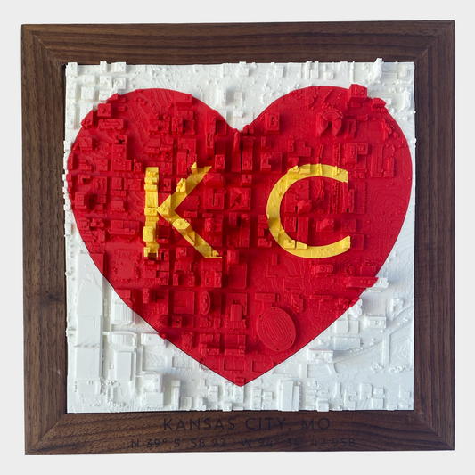 KC Love with Red/Yellow Inlay - Walnut