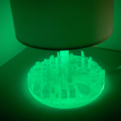 Glow-in-the-Dark 3D Kansas Cityscape Lamp Base