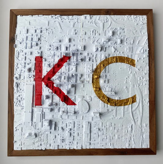 3D Kansas Cityscape with KC Inlay